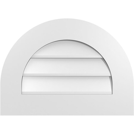 Ekena Millwork Round Top Surface Mount PVC Gable Vent: Non-Functional, w/ 3-1/2"W x 1"P Standard Frame, 22"W x 16"H GVPRT22X1601SN